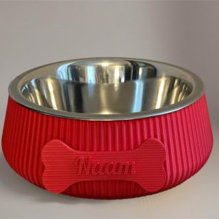 happy woef hondenbowl been groot