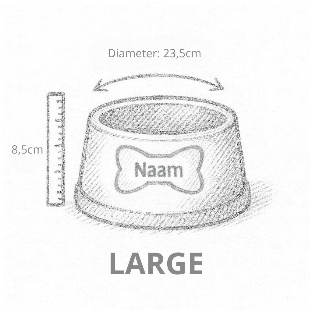 afmetingen happy woef bowl large strik