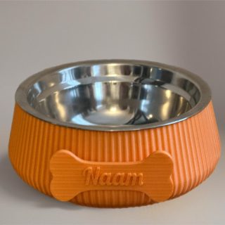 happy woef hondenbowl been groot